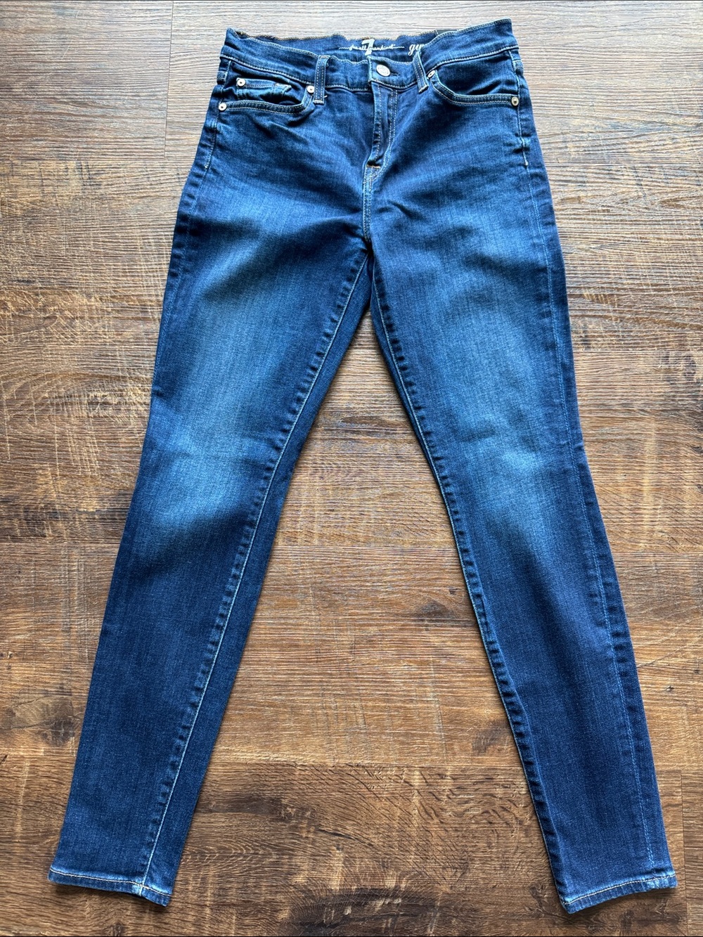 7 For All Mankind Women's Gwenevere Skinny Jeans - Dark Blue Wash